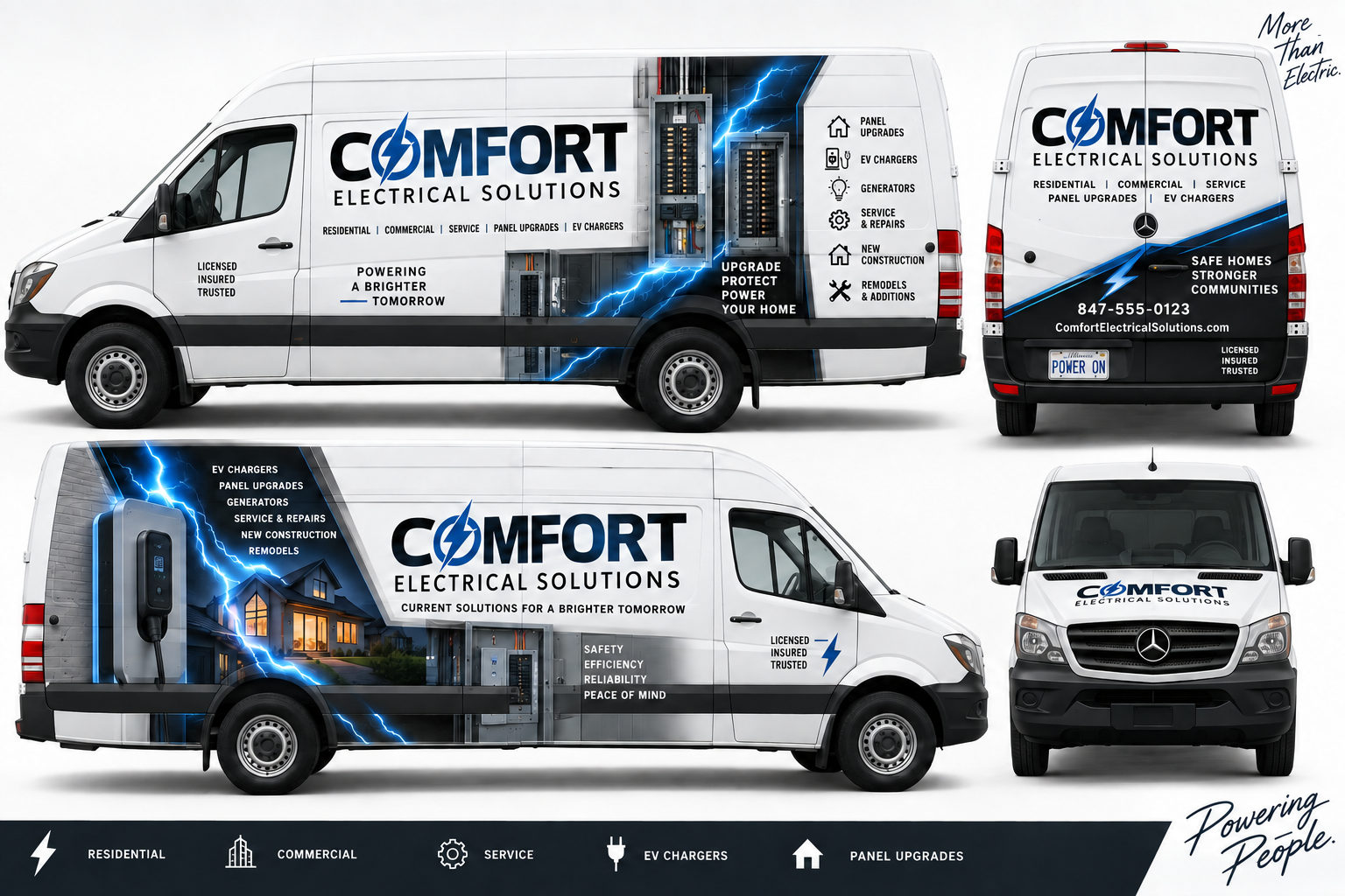 Comfort Electrical Solutions service van wrap design